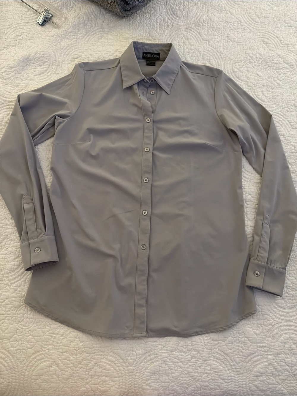 Women's Button-Down Shirt — Light Gray